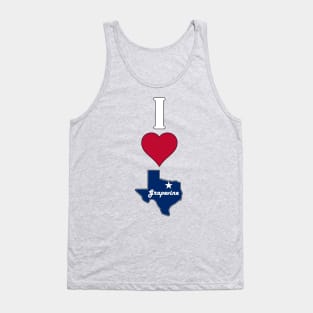 Vertical I Love Grapevine / I Heart Grapevine Lone Star State Texan Tank Top